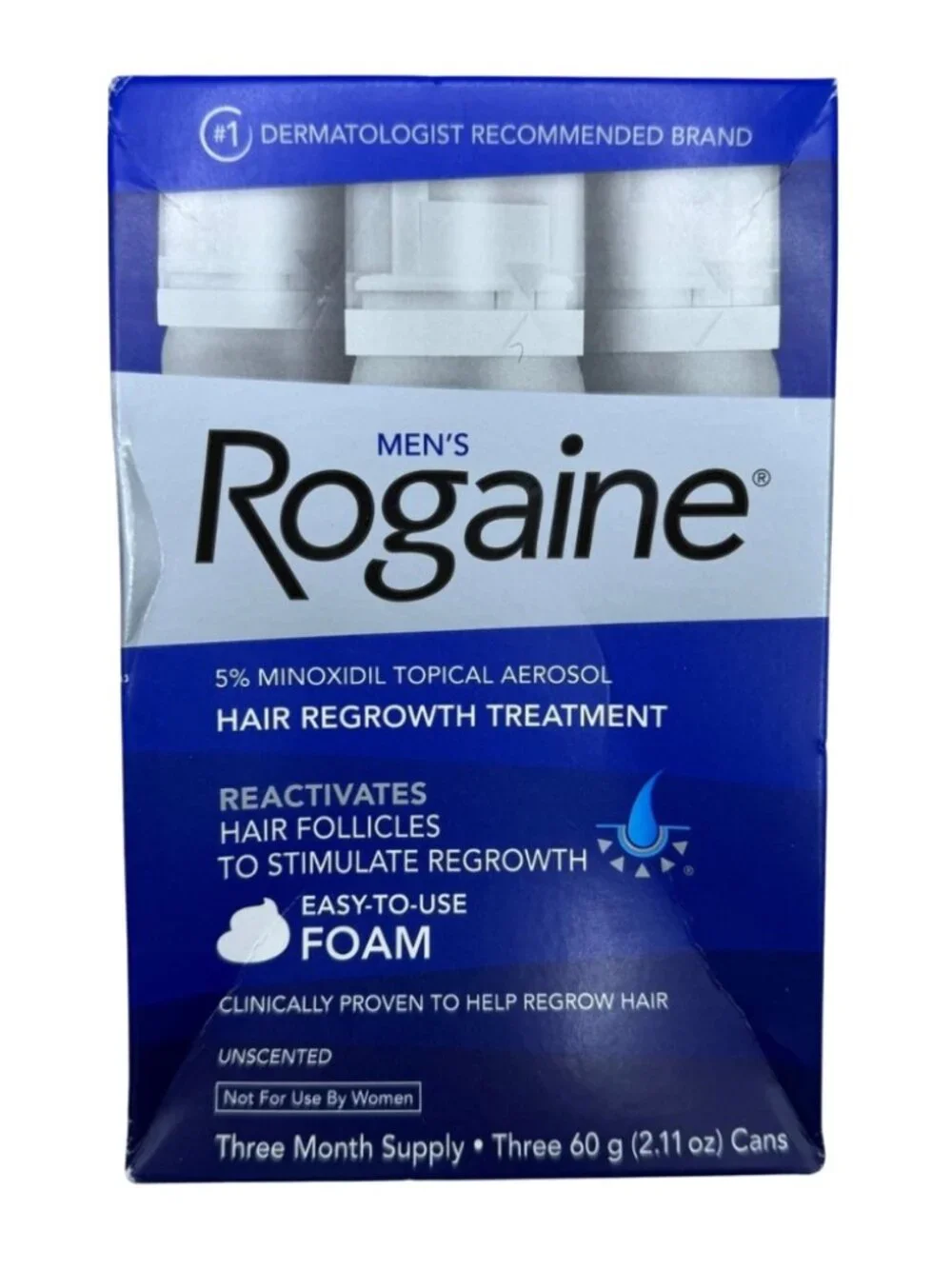 Rogaine Men’s 5% Minoxidil Foam Hair Regrowth Treatment 3 Month Supply NEW